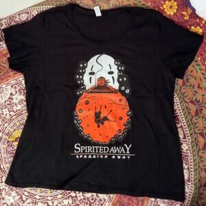 Studio Ghibli Spirited Away Falling Deeper Women's Curvy Graphic Tee Black SZ 3X